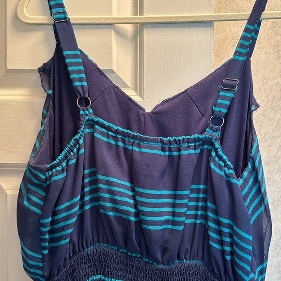 Turquoise and navy maxi dress size 2X - Picture 6 of 7